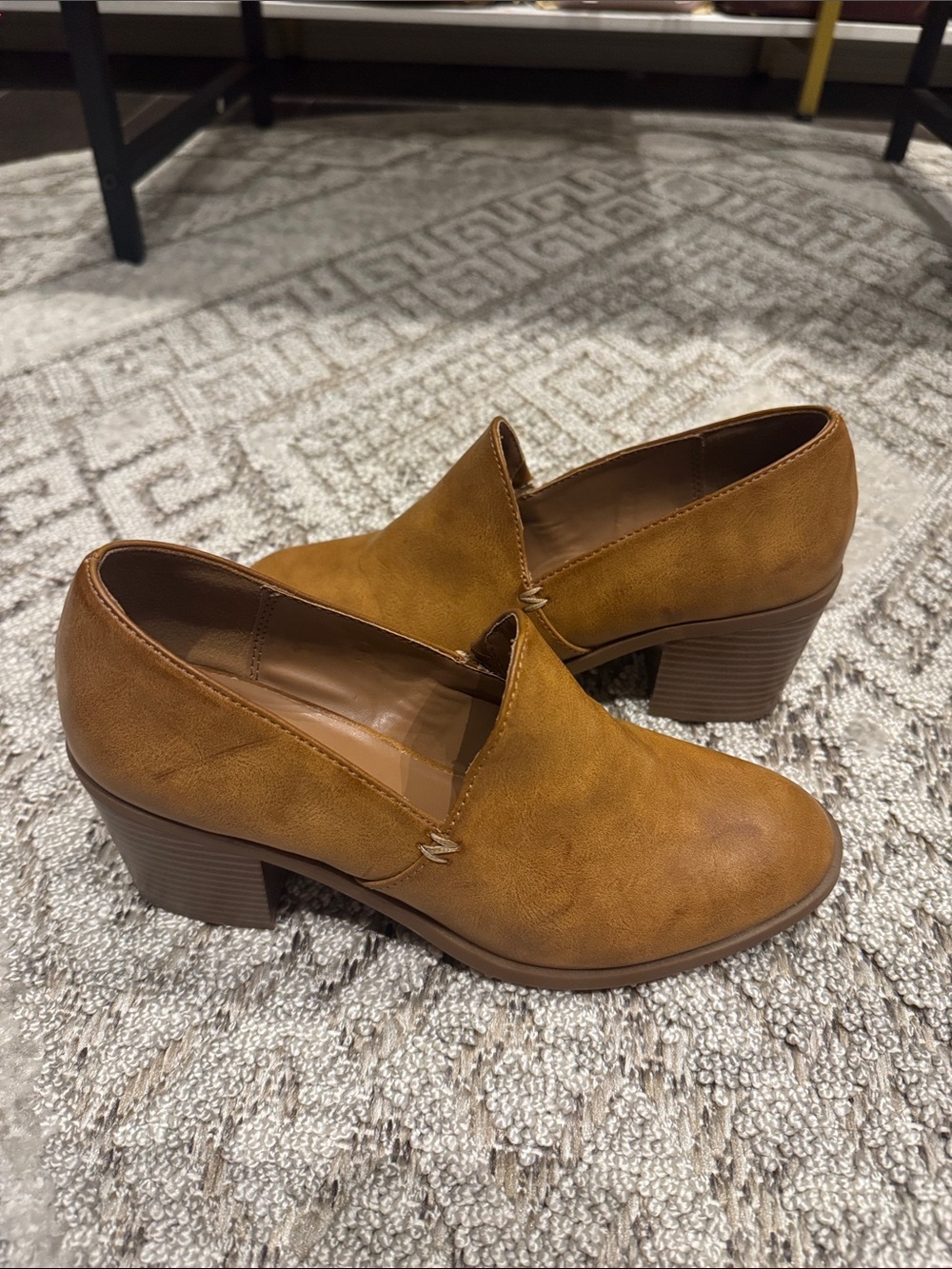 Women’s Style & Co. Tan Slip-On Block Heel Shoes
